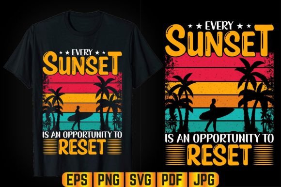 Every Sunset Summer T-shirt Design: Graphics & Templates