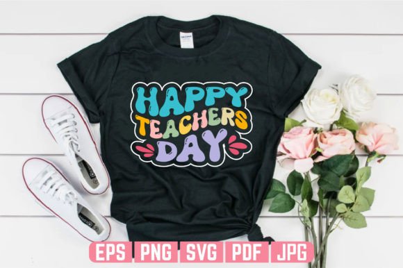 Happy Teachers Day Wavy T-Shirt Design Graphics Review