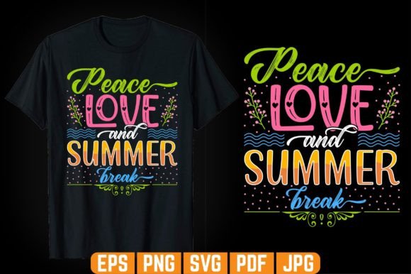 Peace Love and Summer Tshirt Design Graphics Review
