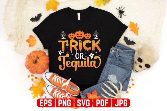 Trick or Tequila Graphics for T-Shirt Designs